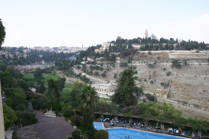 Jonathan Siegel (JSBird) > Arrived for the final 3 days, all in Jerusalem. We stayed at the Mt. Zion Hotel, and this view out our window shows Mt Zion- where Mary died and King David is alleged to be buried. In the distance to the left of Mt. Zion is the wall to the Old City
