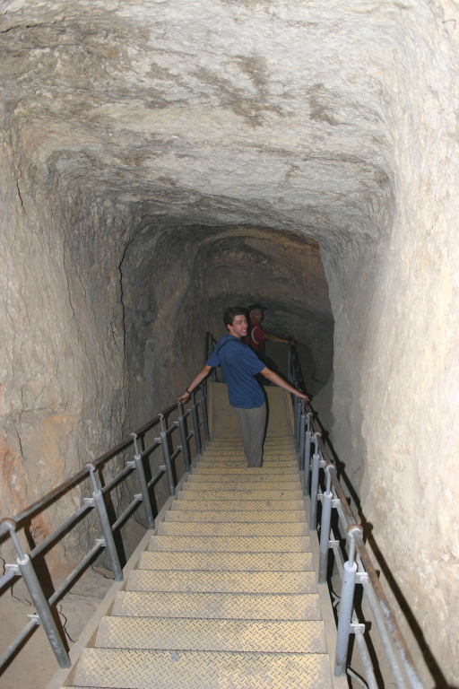 Jonathan Siegel (JSBird) > Max descends into the tunnel, carved hundreds of yards by Hezekiah's engineers. The amazing thing is that the two tunneling teams, coming from opposite ends, actually met in the middle