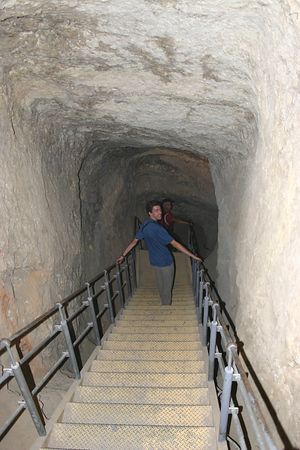 Jonathan Siegel (JSBird) > Max descends into the tunnel, carved hundreds of yards by Hezekiah's engineers. The amazing thing is that the two tunneling teams, coming from opposite ends, actually met in the middle