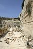 Jonathan Siegel (JSBird) > Recent excavation of the part of the western retaining wall just south of THE Western Wall. The road at the base was built by Herod. When the Romans destroyed the city, they tore down the Temple's walls above, pushing huge blocks off of the top, cracking and buckling the road below. Some of the debris and buckling is still visible